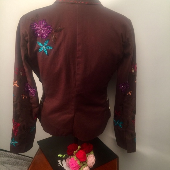 New Directions beautiful embroidered blazer Sz M - Picture 6 of 8